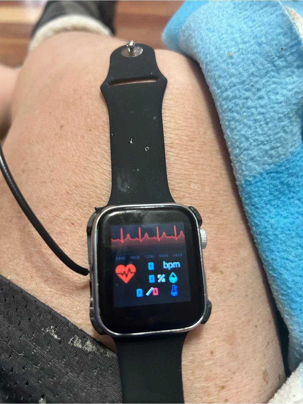 Smart Fitness Watch with Black Band - Unbranded